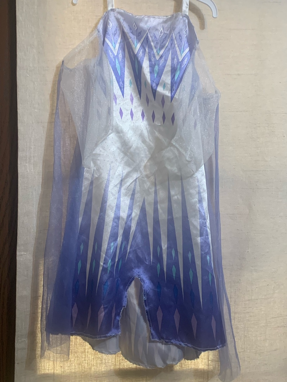 Girls Frozen Elsa Purple and White Sparkle Costume Dress